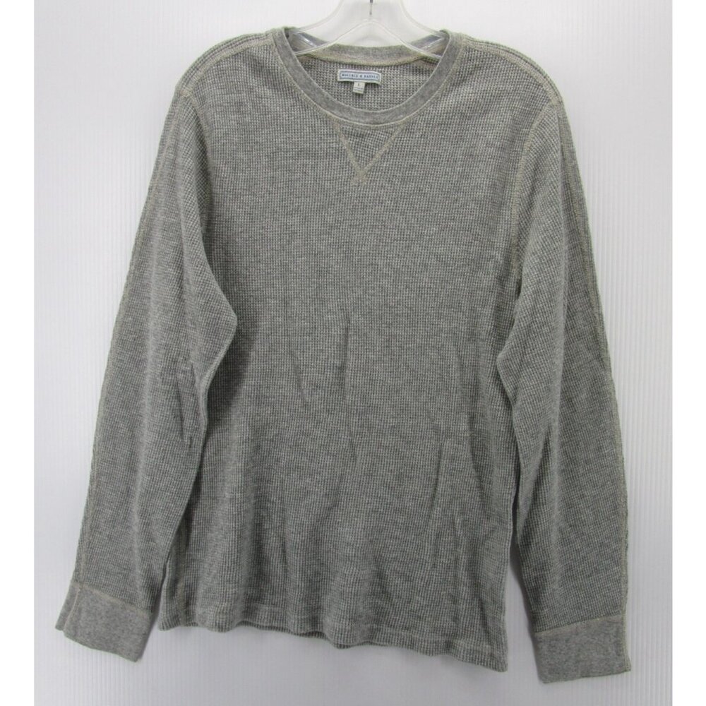 Wallace & Barnes Sweater Large Pullover Thermal Waffle Knit Crewneck